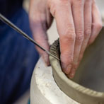 Kate Langrish-Smith working in her studio 2019